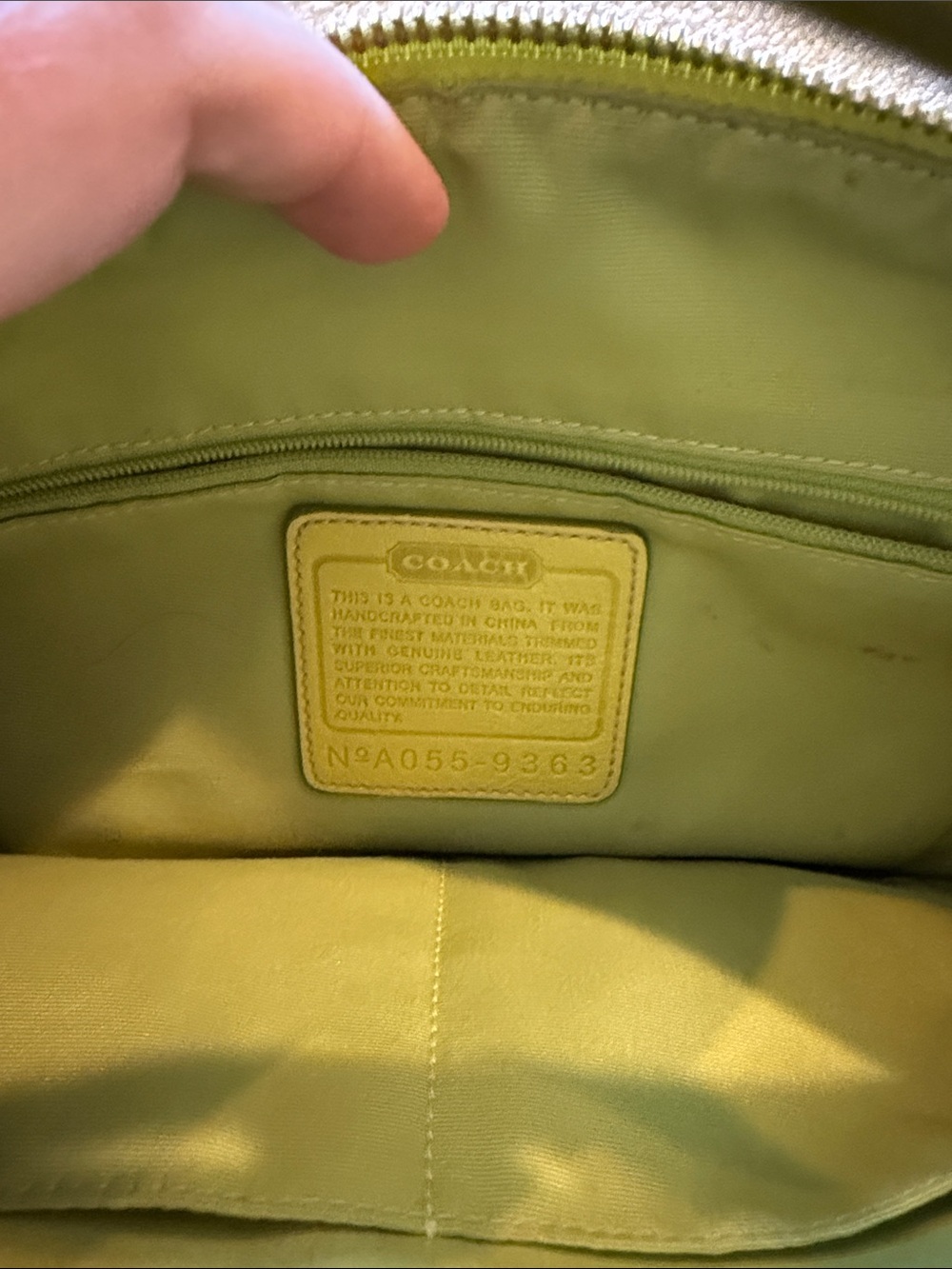 Coach Lime Green Signature Jacquard Shoulder Bag with Tassel - Picture 3 of 6